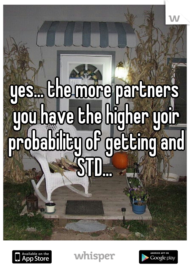 yes... the more partners you have the higher yoir probability of getting and STD... 