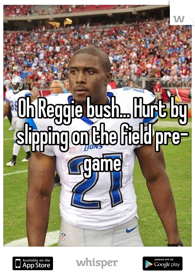Oh Reggie bush... Hurt by slipping on the field pre-game