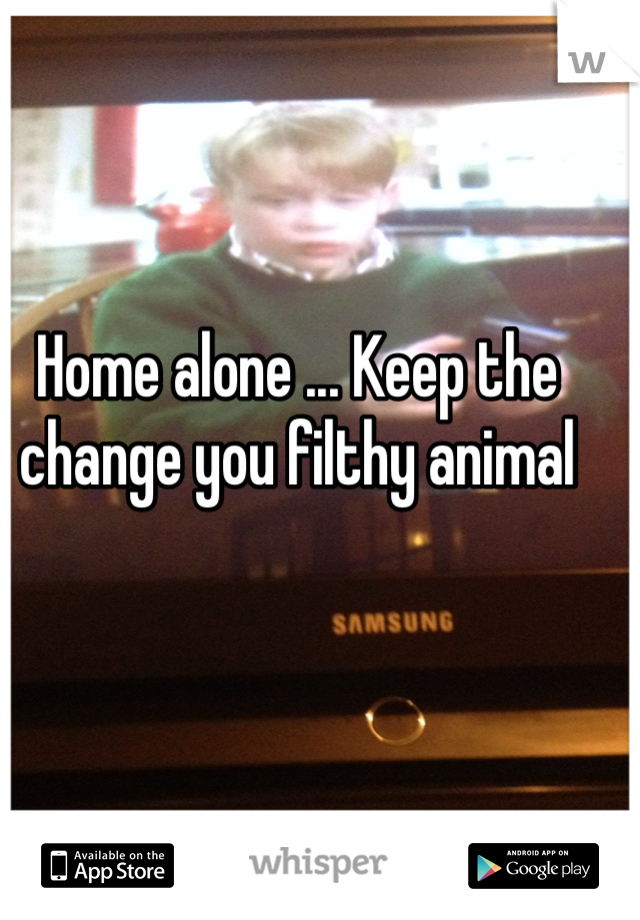 Home alone ... Keep the change you filthy animal 