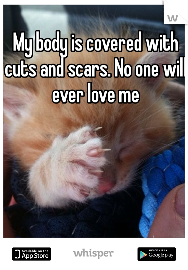 My body is covered with cuts and scars. No one will ever love me