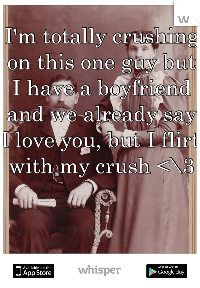 I'm totally crushing on this one guy but I have a boyfriend and we already say I love you, but I flirt with my crush <\3