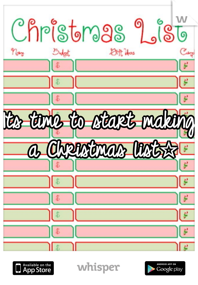 Its time to start making a Christmas list☆