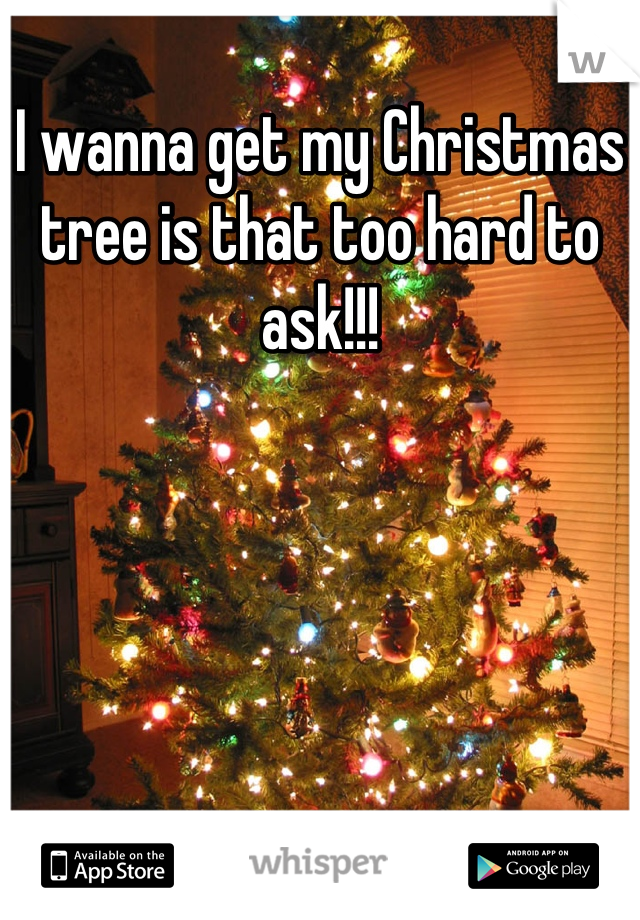 I wanna get my Christmas tree is that too hard to ask!!!