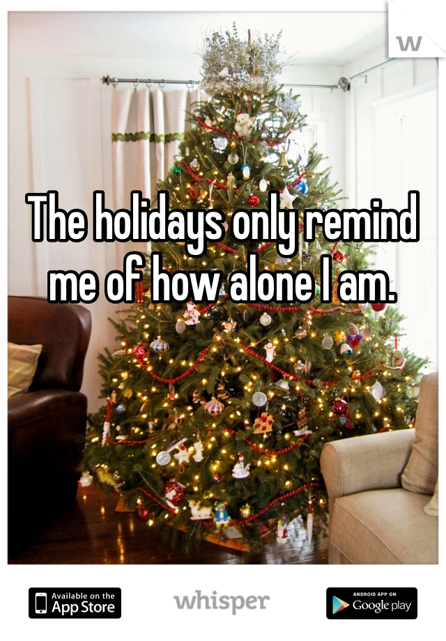 The holidays only remind me of how alone I am.