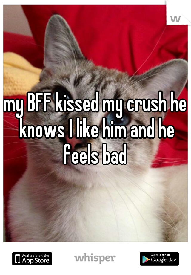 my BFF kissed my crush he knows I like him and he feels bad 