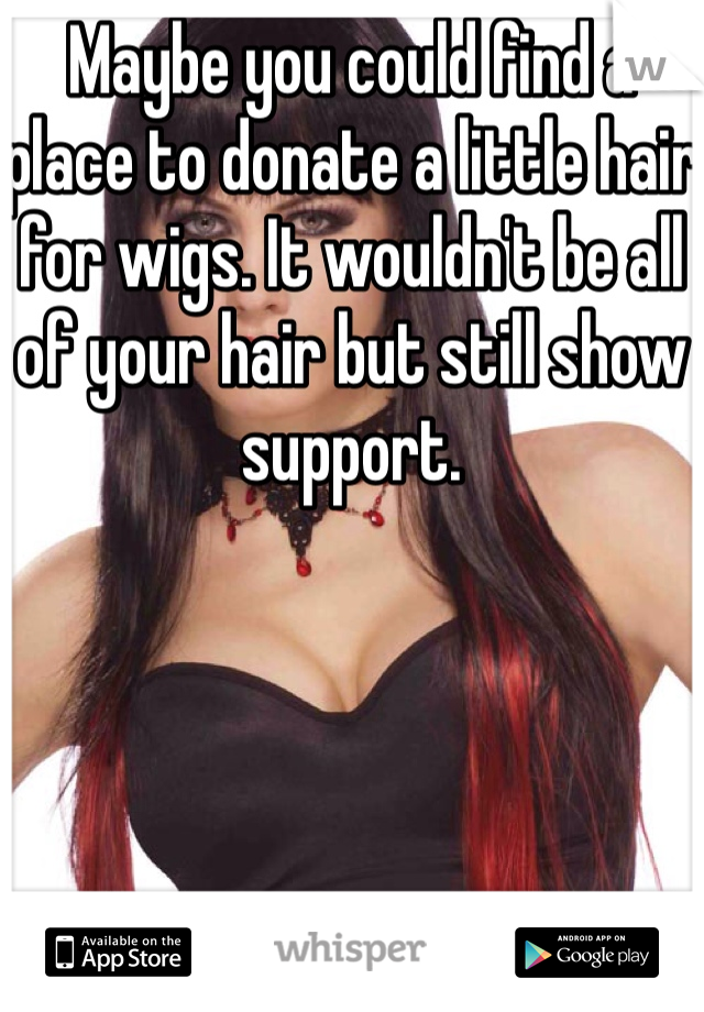 Maybe you could find a place to donate a little hair for wigs. It wouldn't be all of your hair but still show support. 