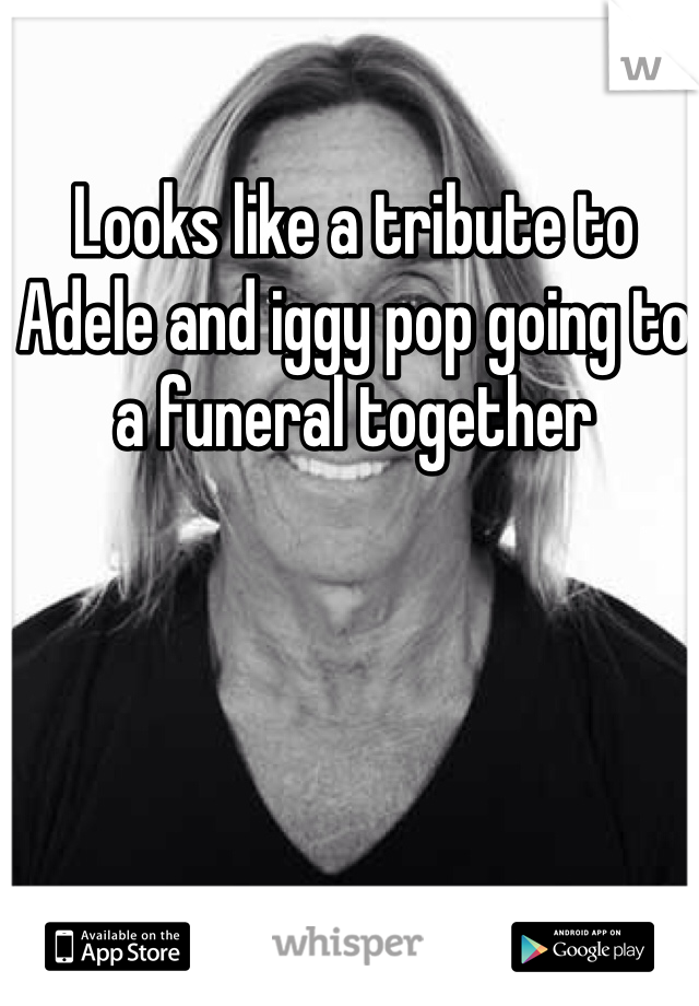 Looks like a tribute to Adele and iggy pop going to a funeral together