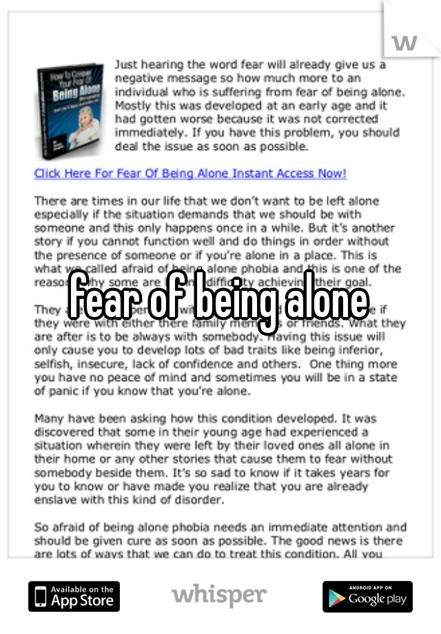 fear of being alone