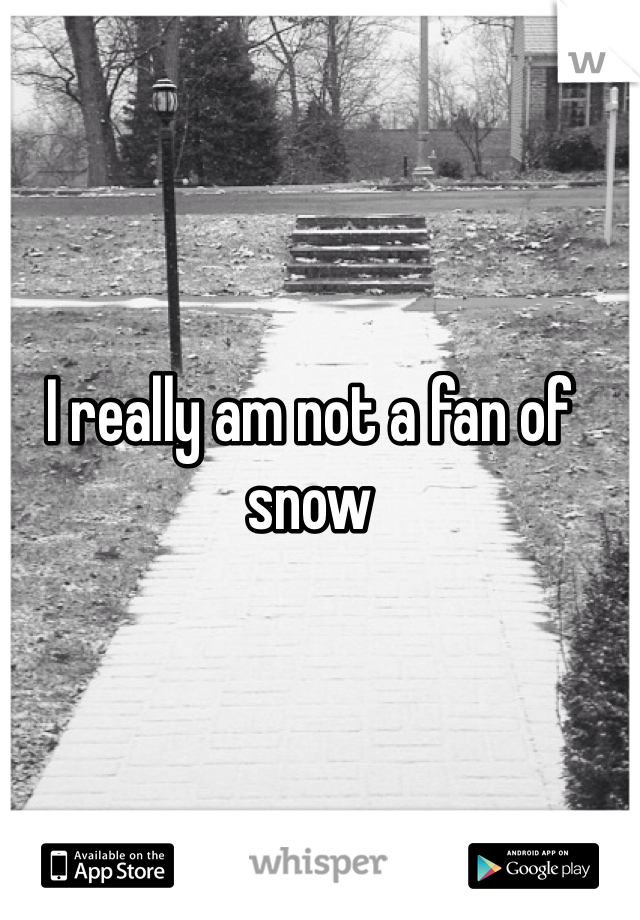 I really am not a fan of snow