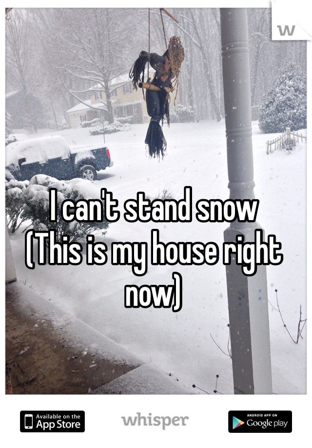 I can't stand snow 
(This is my house right now)