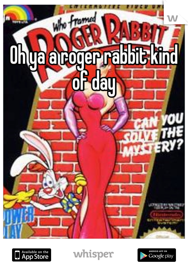Oh ya a roger rabbit kind of day
