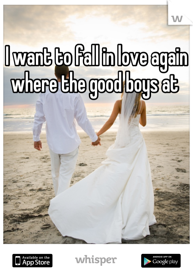 I want to fall in love again where the good boys at 