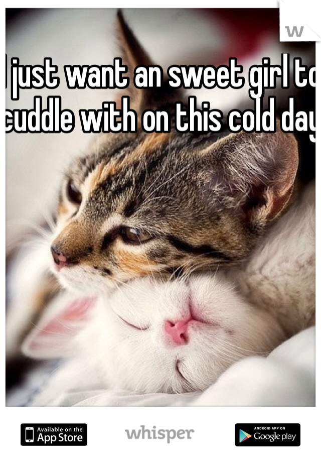 I just want an sweet girl to cuddle with on this cold day 