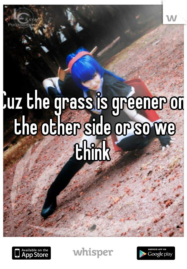Cuz the grass is greener on the other side or so we think 