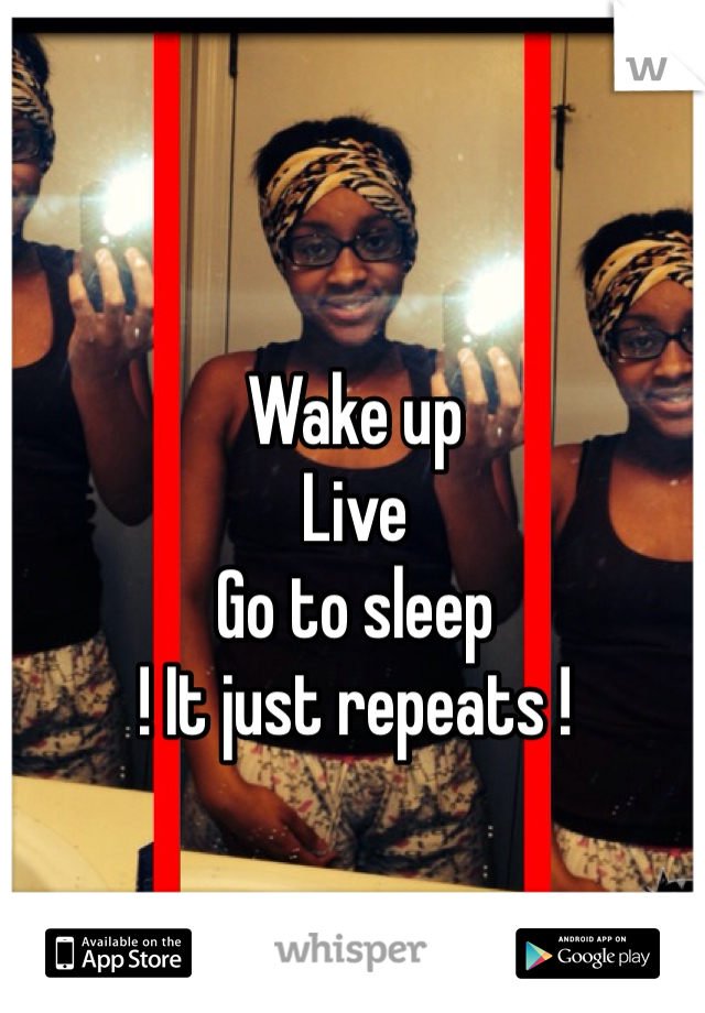 Wake up 
Live
Go to sleep
! It just repeats !