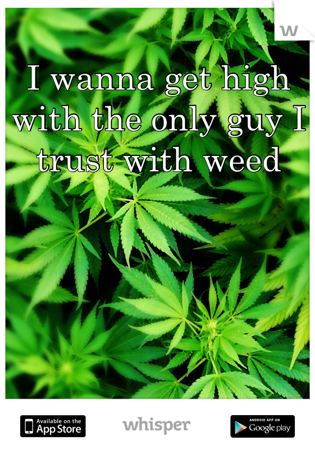 I wanna get high with the only guy I trust with weed 