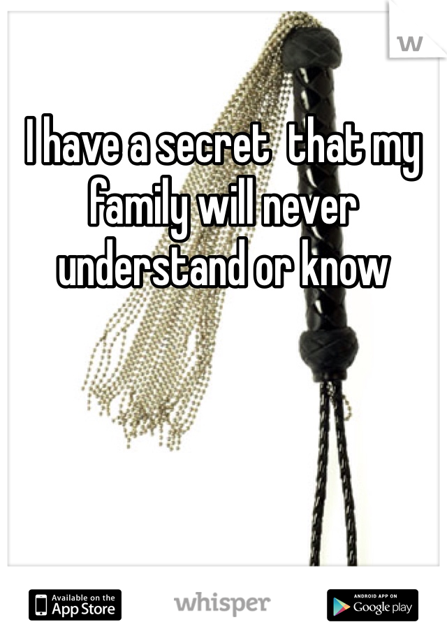 I have a secret  that my family will never understand or know 