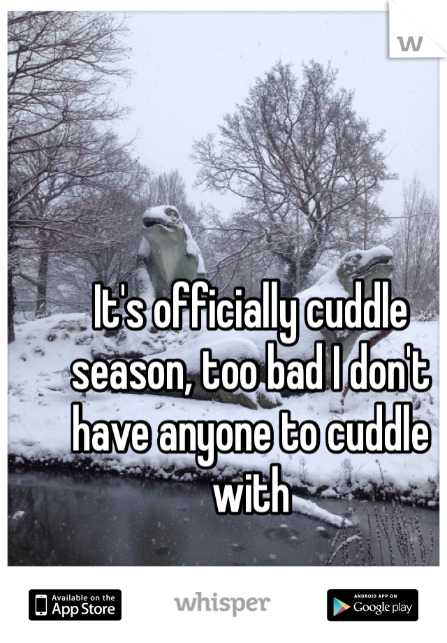 It's officially cuddle season, too bad I don't have anyone to cuddle with