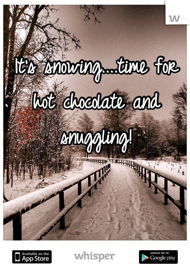 It's snowing....time for hot chocolate and snuggling!