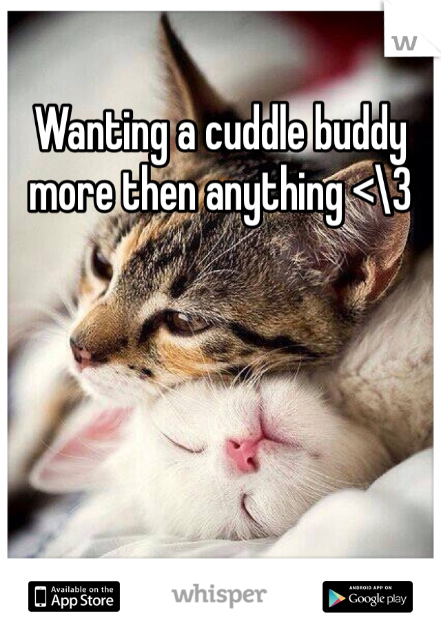 Wanting a cuddle buddy more then anything <\3