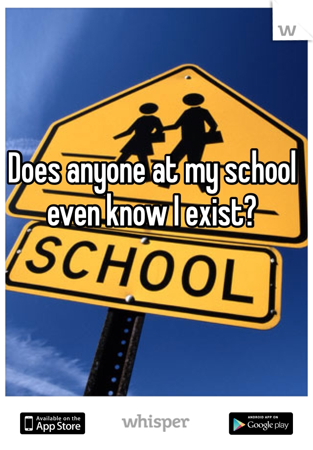 Does anyone at my school even know I exist? 