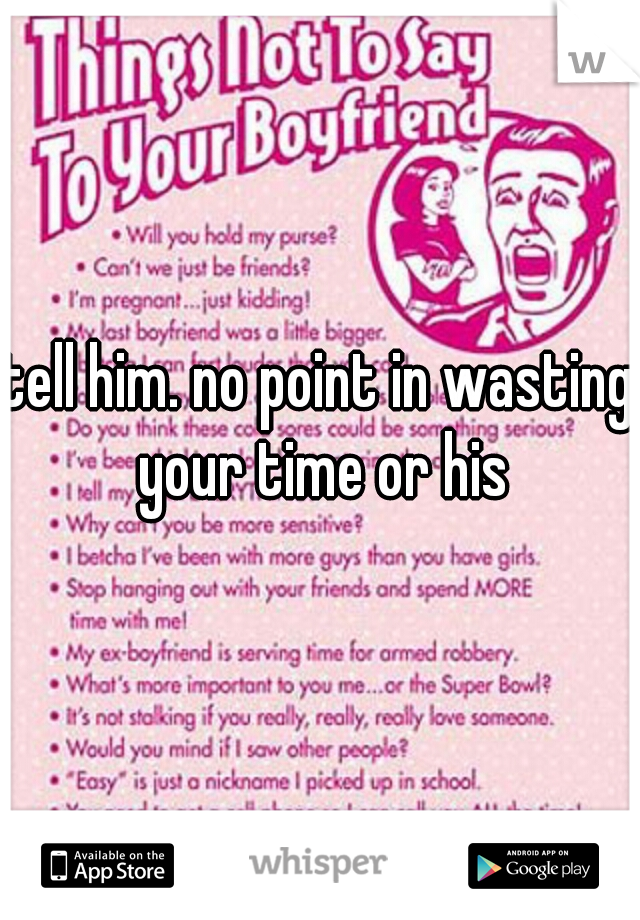 tell him. no point in wasting your time or his