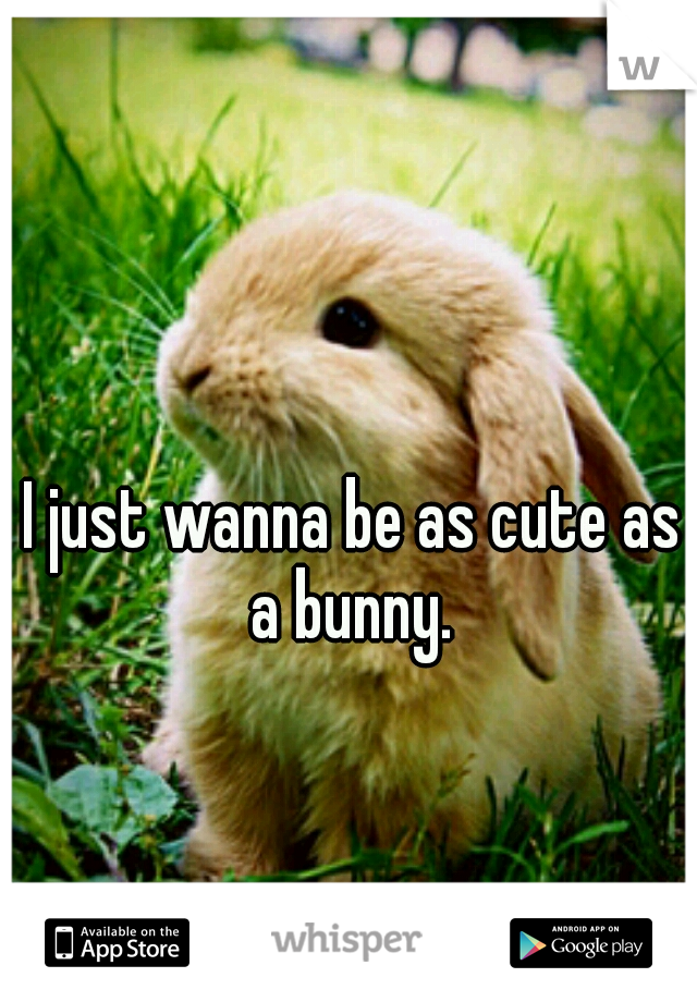 I just wanna be as cute as a bunny. 