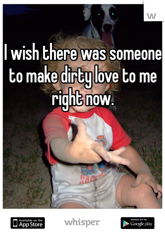 I wish there was someone to make dirty love to me right now.