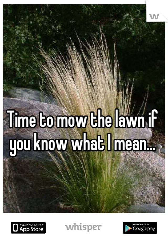 Time to mow the lawn if you know what I mean...