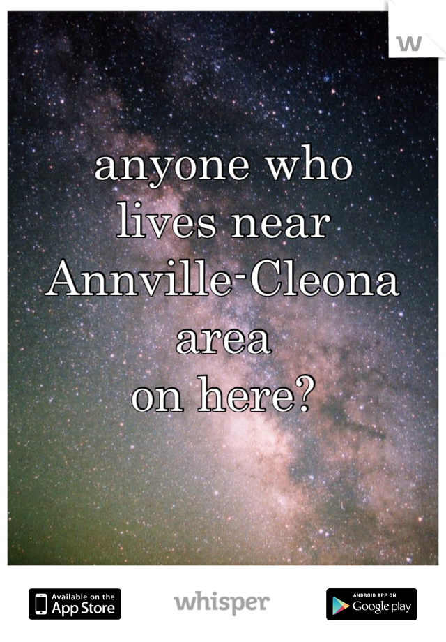 anyone who 
lives near 
Annville-Cleona area 
on here?