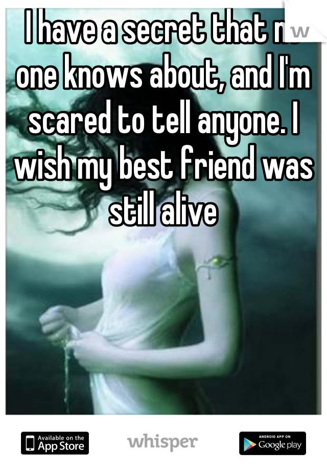 I have a secret that no one knows about, and I'm scared to tell anyone. I wish my best friend was still alive