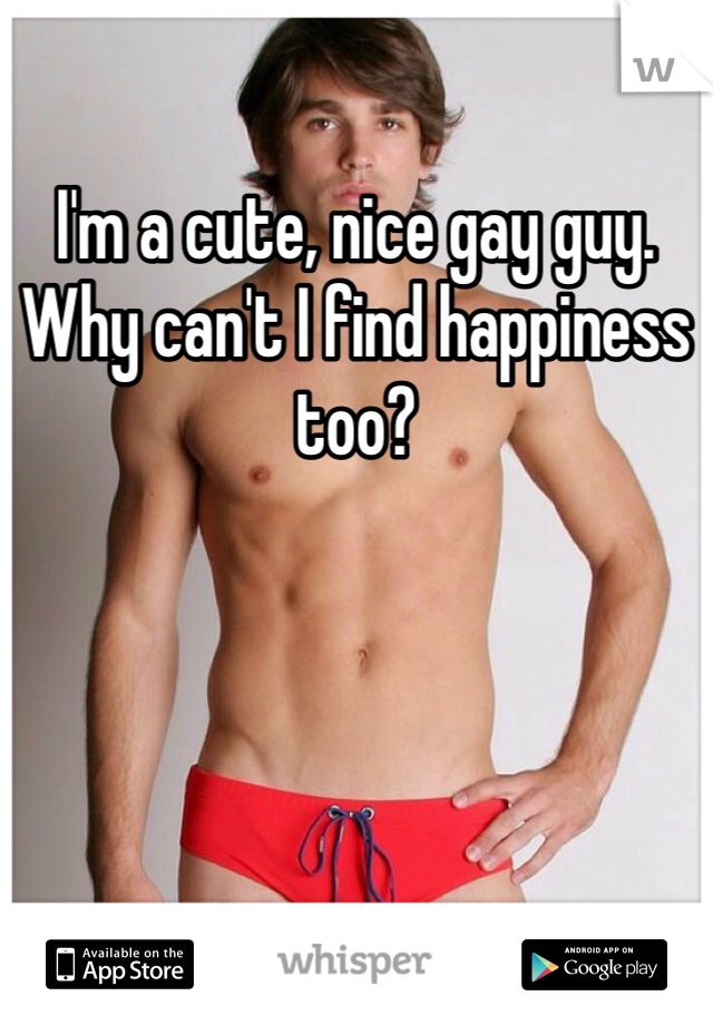 I'm a cute, nice gay guy. Why can't I find happiness too?