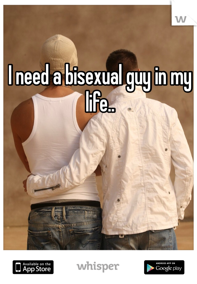 I need a bisexual guy in my life..