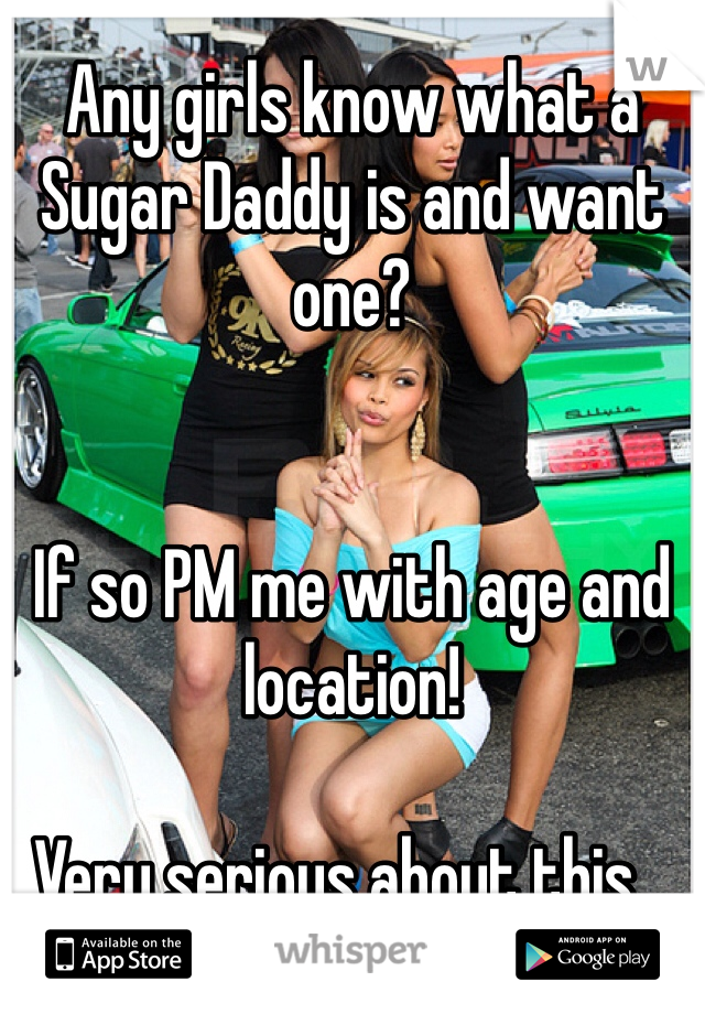 Any girls know what a Sugar Daddy is and want one?


If so PM me with age and location!

Very serious about this...