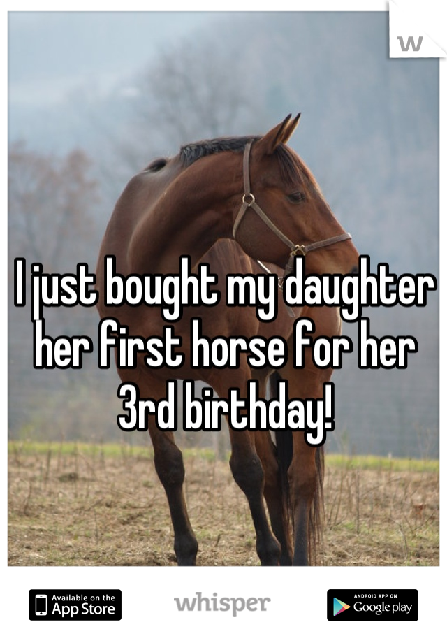 I just bought my daughter her first horse for her 3rd birthday!