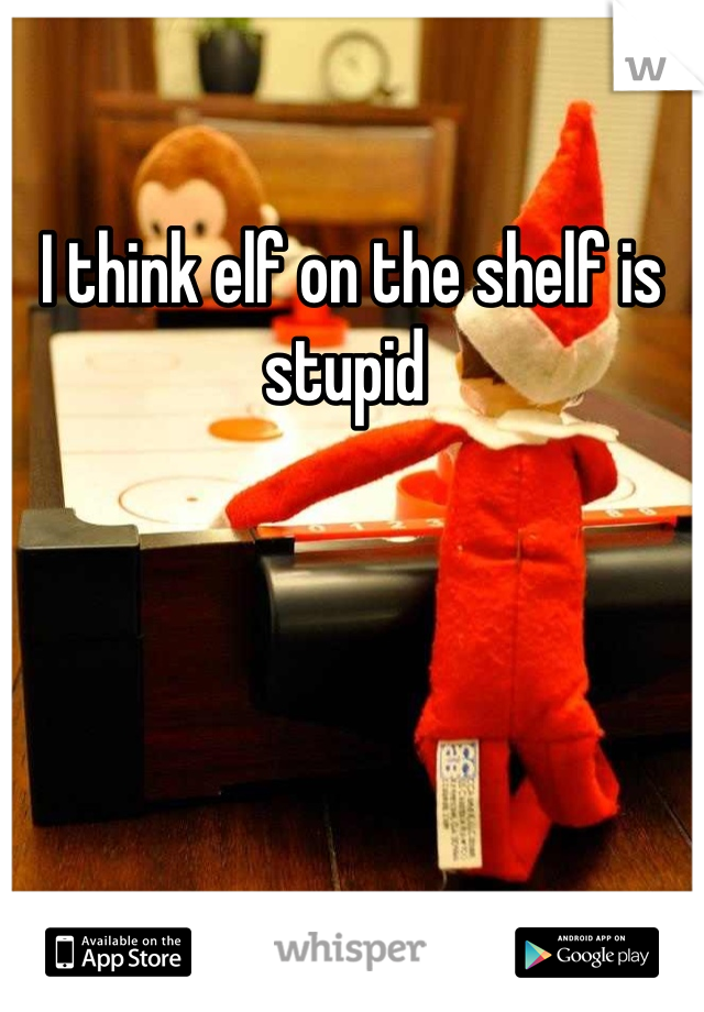 I think elf on the shelf is stupid 