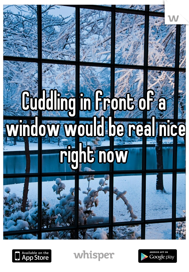 Cuddling in front of a window would be real nice right now 