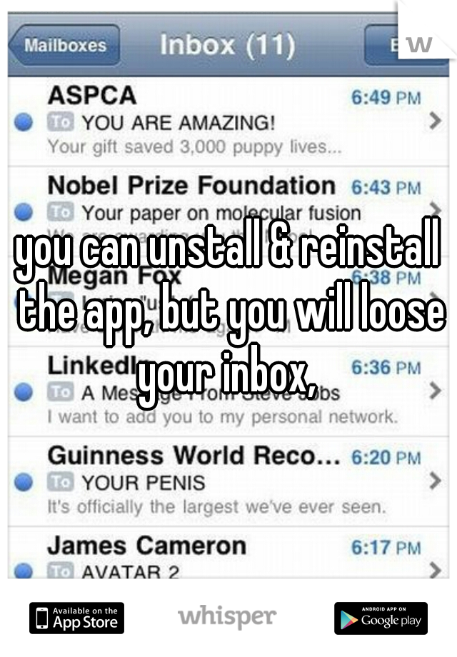 you can unstall & reinstall the app, but you will loose your inbox, 