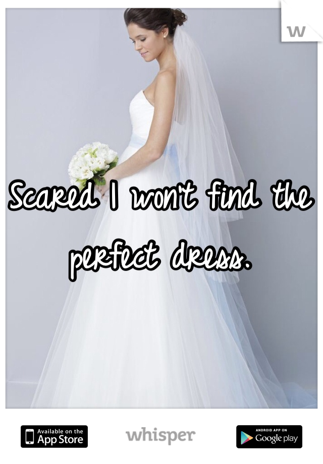 Scared I won't find the perfect dress. 