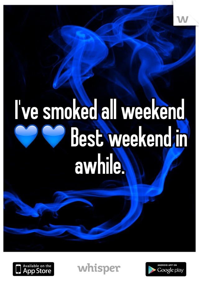 I've smoked all weekend 💙💙 Best weekend in awhile.
