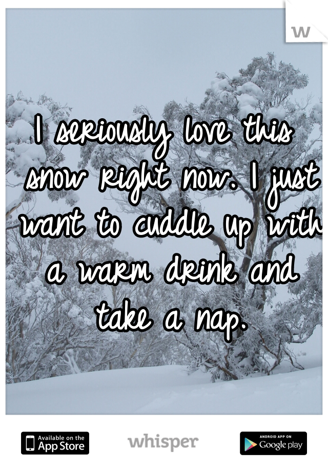 I seriously love this snow right now. I just want to cuddle up with a warm drink and take a nap.
