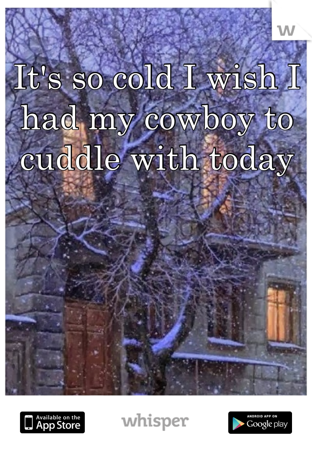 It's so cold I wish I had my cowboy to cuddle with today