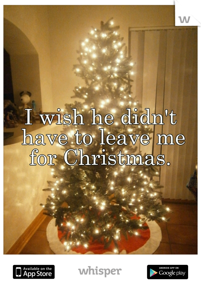 I wish he didn't have to leave me for Christmas. 