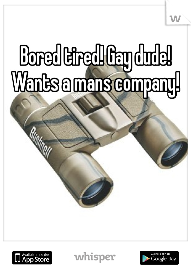 Bored tired! Gay dude! Wants a mans company! 