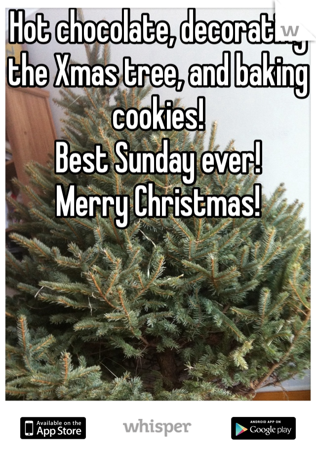 Hot chocolate, decorating the Xmas tree, and baking cookies! 
Best Sunday ever!
Merry Christmas! 