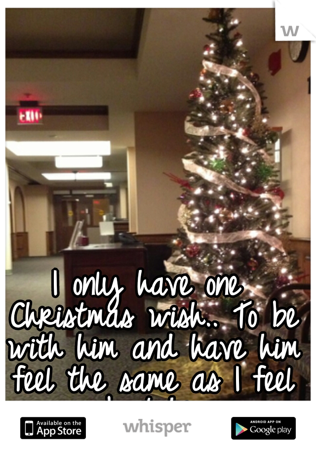 I only have one Christmas wish.. To be with him and have him feel the same as I feel about him.