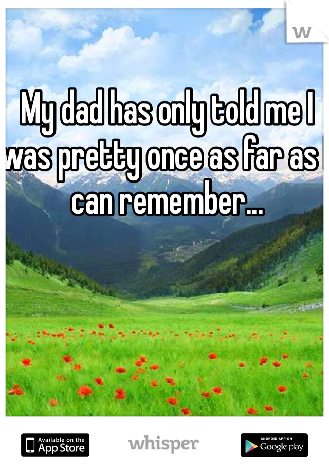My dad has only told me I was pretty once as far as I can remember... 