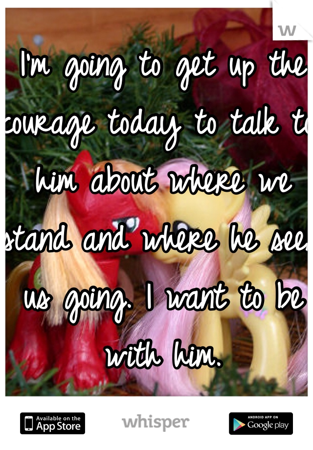 I'm going to get up the courage today to talk to him about where we stand and where he sees us going. I want to be with him.