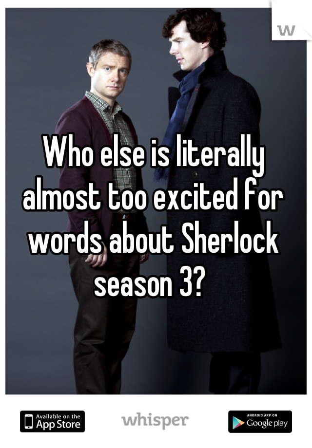 Who else is literally almost too excited for words about Sherlock season 3? 