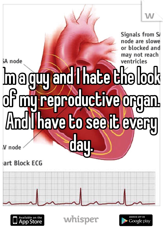 Im a guy and I hate the look of my reproductive organ. And I have to see it every day.